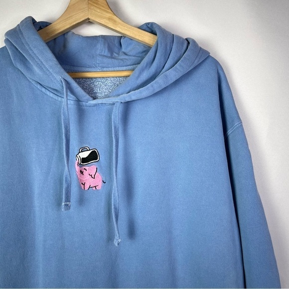 Chamberlain Coffee Blue Cold Brew Elephant Hoodie Sweatshirt L - Picture 3 of 5